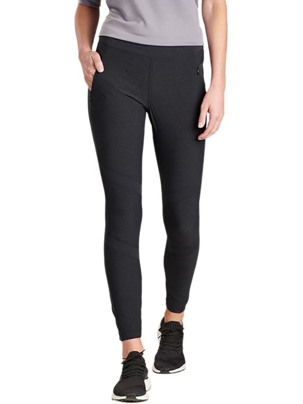 Kuhl Black Charcoal Athletic Mid-Rise Weekendr Slim Leggings L